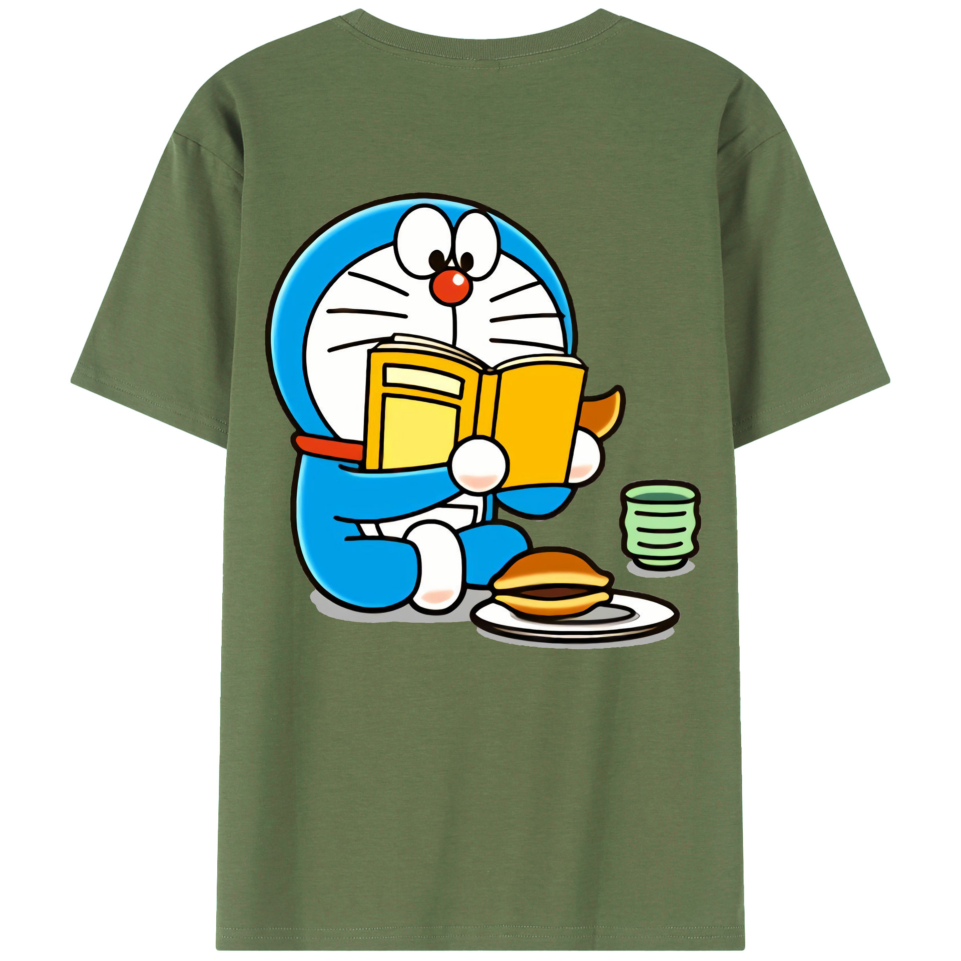 （画像用） ドラえもん Doraemon 綿100％ メンズ半袖Tシャツ（バックプリント） 通気性